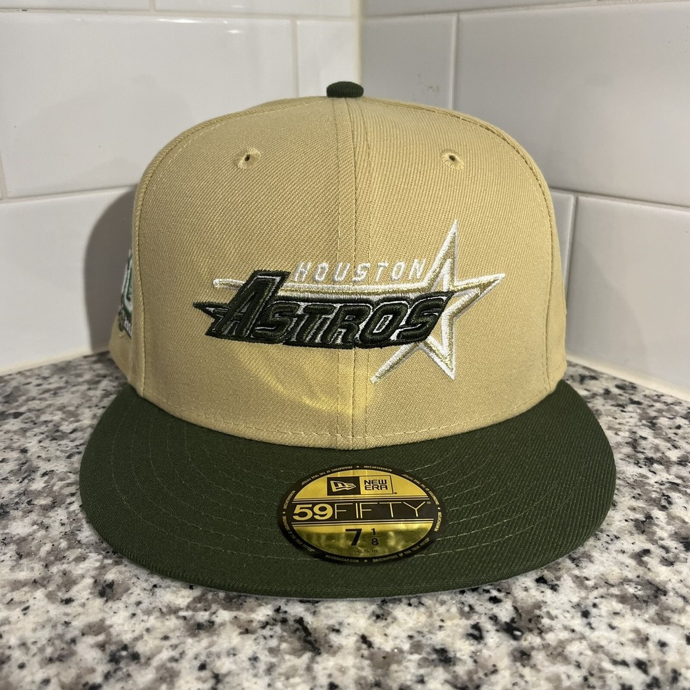 Houston Astros New Era 59FIFTY 50th Anniversary Vegas Gold Fitted Hat Size 7 1/8